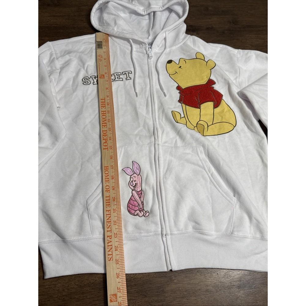 Disney‎ Winnie The Pooh Licensed Zip Up Hoodie Sweatshirt Embroidered Size Large - Picture 8 of 11
